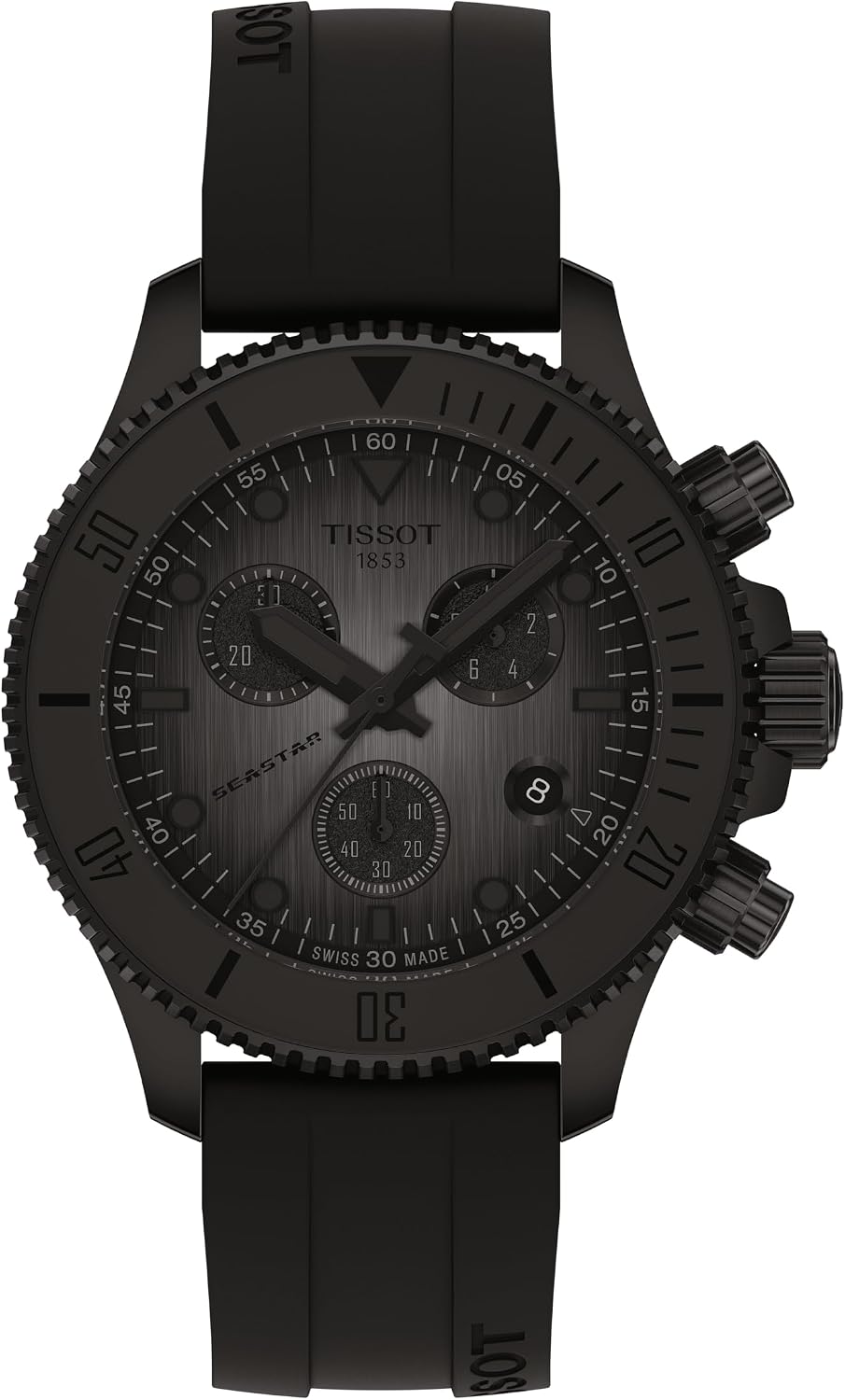 TISSOT Sea Star 1000 Quartz Chronograph 38mm Grey Gradient Dial Silicone
