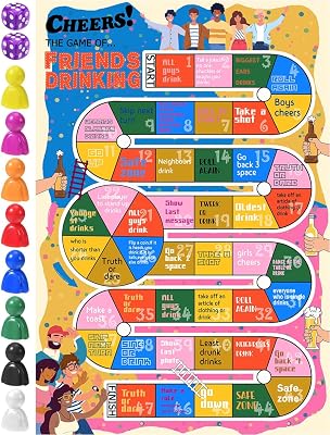Interactive Drinking Game for Adults - Fun Board Game for Girls Night, BachelorBachelorette Party, and Bar Events - 2-8 Players, Age 21