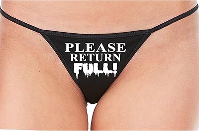 Knaughty Knickers Please Return Full - Cumslut Hotwife Cuck Hubby Clean Up Black String Thong Adult Flirty Fun