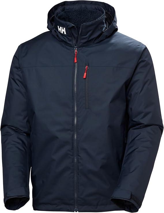 Helly Hansen Men's Crew Hooded Midlayer Waterproof Jacket Windproof Breathable Insulated Sailing Coat