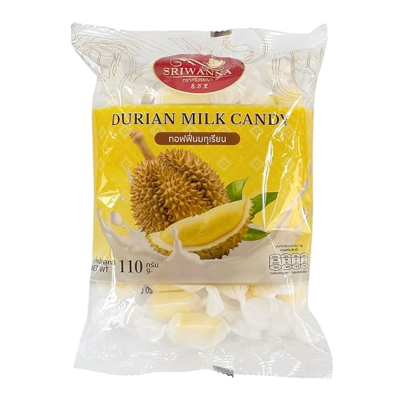 Thai Traditional Durian Flavored Milk Candy 110g - Sweet & Creamy Toffee, Soft & Chewy, Made with Real Milk, Exotic Durian Flavor