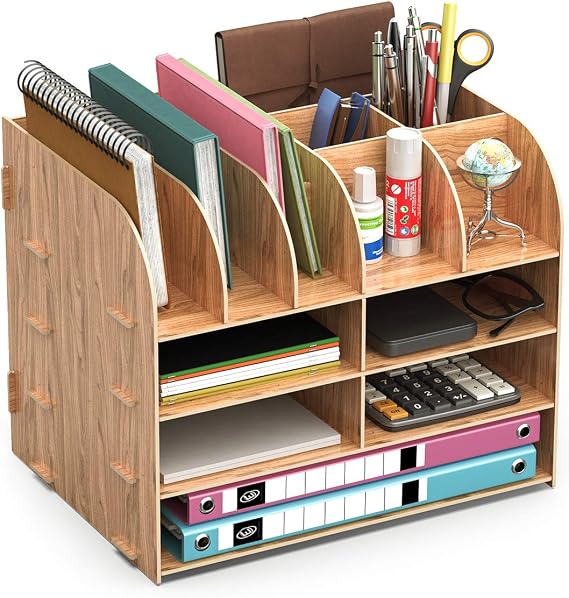 Wooden Desk Tidy Organiser, Office Stationary Storage