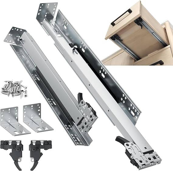 ToBeGreat 15" Undermount Drawer Slides - Push to Open & Soft Close