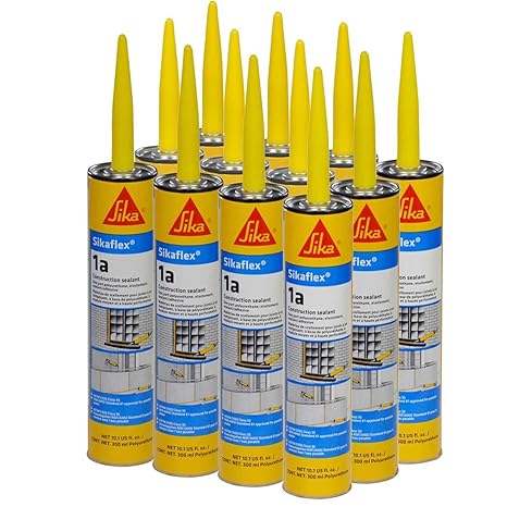 Sikaflex 1A Polyurethane Premium Grade High Performance Elastomeric Sealant, 10.3 fl oz Capacity, Capital Tan, 12 Tubes