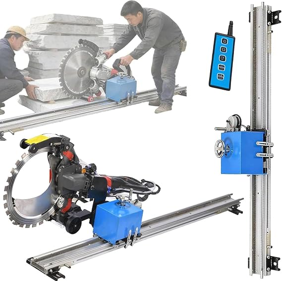Professional Circular Saw Guide Rail - Electric Ring Concrete Cutter Saw Guide, 150w Linear Rail Automatic Cutting, one-Button Lifting wall Bracket Rotating Rocker, for Walls Floors 2.5m