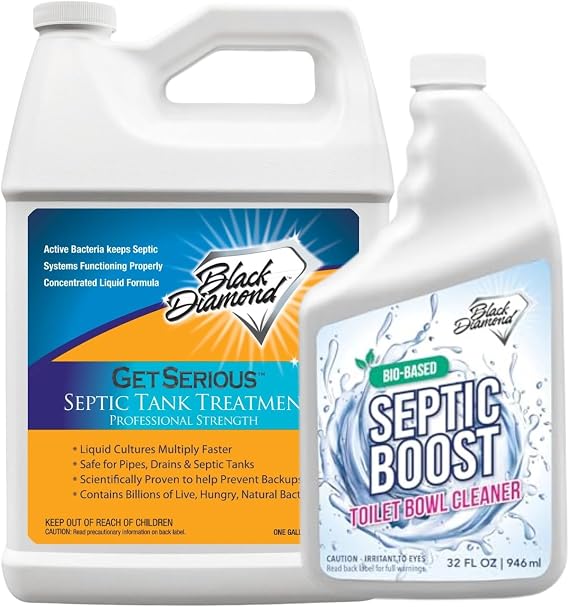 GET SERIOUS Septic Tank Treatment Liquid Natural Enzymes. Residential, Commercial, Industrial, RV Systems. Septic Tank Enzymes Liquid Destory Odor, and Build-Up. (Quart Gallon)