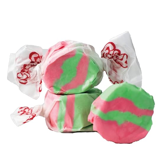 Taffy Town Salt Water Gourmet Kiwi Strawberry Taffy - 2.5lbs - Individually Wrapped, Old Fashioned, Soft, Chewy & Creamy Gourmet Candy Bulk for Party Favors & Goodie Bags - Gluten-free & Peanut-free