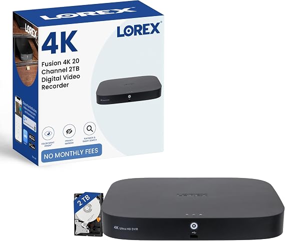 Lorex Fusion 4K 20-Channel (16 Wired and 4 Fusion Wi-Fi) 2TB Digital Video Recorder