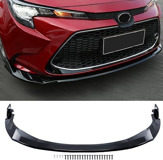 Car Front Lip Compatible with Toyota Corolla 2019 2020 2021 2022 | Front Bumper Lip,Front Splitter Body Kit,Shiny Black,Durable&Stylish