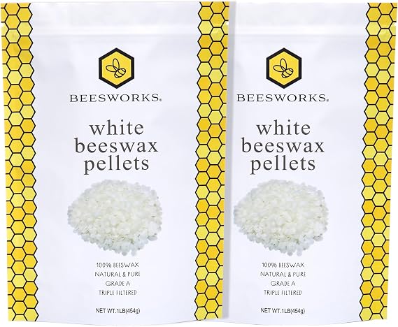 White Beeswax Pellets (1 lb) | 100% Pure, Cosmetic Grade, Triple-Filtered Beeswax for DIY Skin Care, Lip Balm, Lotion, and Candle Making