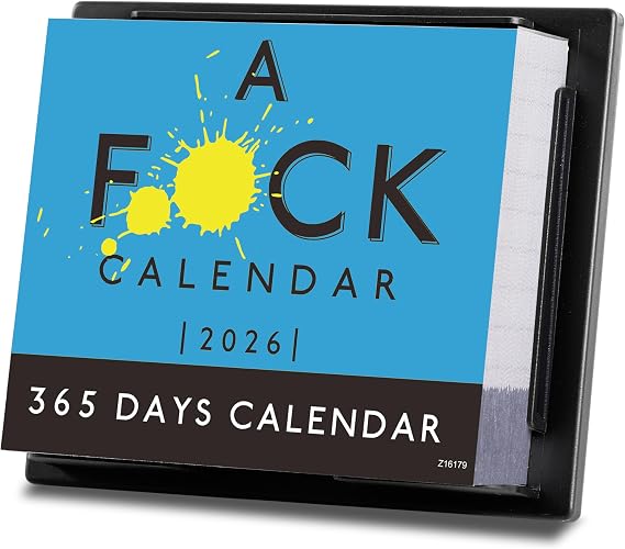 A F*cking 2026 Calendar - 2026 Funny Daily Desk Calendar, Jan 2026 - Dec 2026, 5.9" x 4.9", Page a Day, Daily Dose of Zero F*cks, Tear-off Pages, Fun Gag Gift, White Elegant Gifts for Adults, Perfect Desk Decor