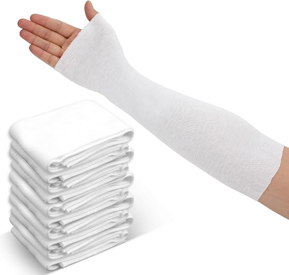 10PCS Hand Socks for Splint Cotton Stockinette Tubular Elastic Bandage Sleeve Elastic Cotton Stockinette Tubing Comfortable Cast Stockinettes Sweat Absorbent Tubular Bandage for Men Women