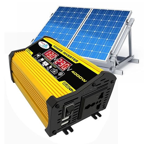 Solar Panel Kit With Inverter, Solar Pow-er System with 4000W Pow-er Inverter And Panels, Solar Panel And Controller Kit, Automatic Solar Charge Controller for RV Camping Trailer Car