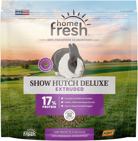 Blue Seal Fresh Show Hutch Deluxe 17 Rabbit Food - Resealable Packaging to Hold in Freshness, Promotes a Healthy Digestive System and Proper Intake - 4.5 LB Bag