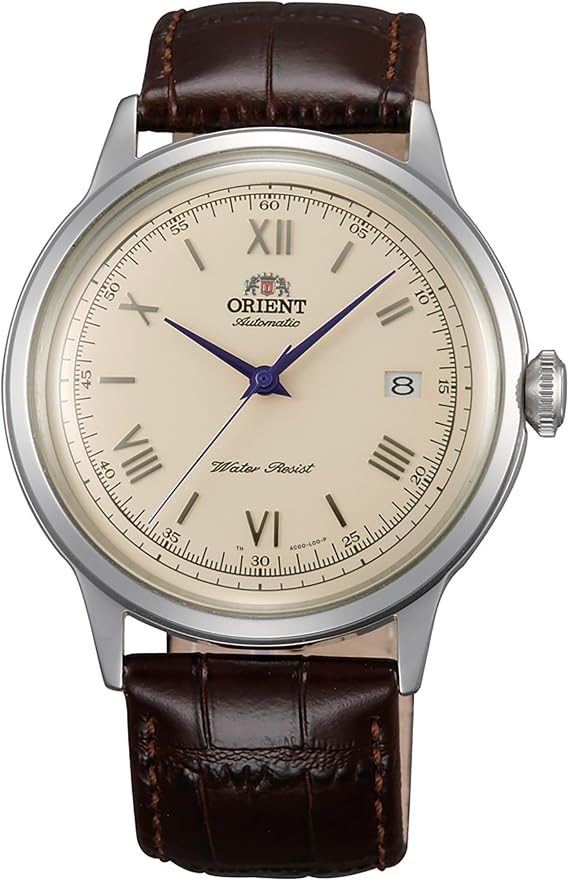 Orient Classic Bambino V2 – Men's Automatic Watch with Manual Winding Elegant Leather Strap AC00