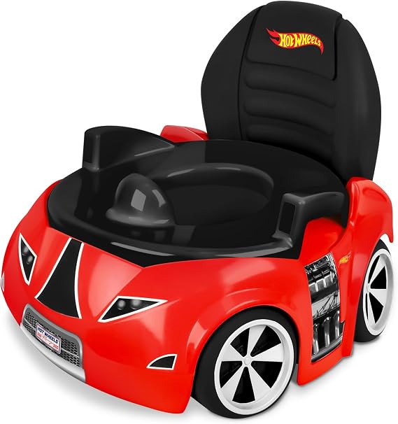 Hot WheelsTM Race Car Potty Training Toilet, Includes Detachable Toddler Toilet Seat and Kids Potty, Ages 12 Months and Up, Red