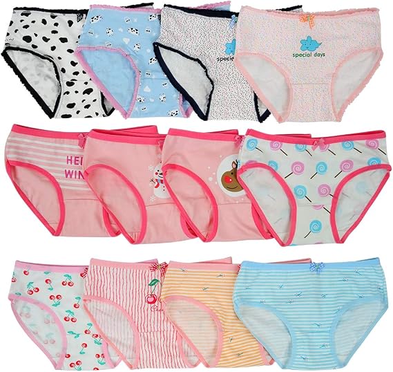 Toddler Soft Cotton Underwear Baby Panties Little Girls' 12-Pack Assorted Briefs