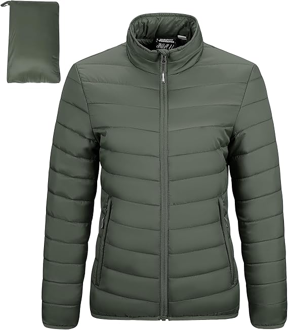 Outdoor Ventures Women's Packable Puffer Jacket Lightweight Winter Coat
