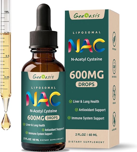 Liposomal Liquid NAC Supplement 600 mg, 2 Fl Oz, 1 Pack