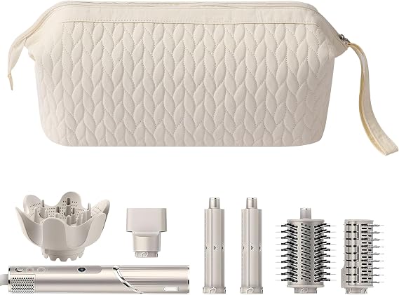 Veki Storage Bag for Dyson Airwrap/Shark FlexStyle (Off-White, 37×20×16 cm)