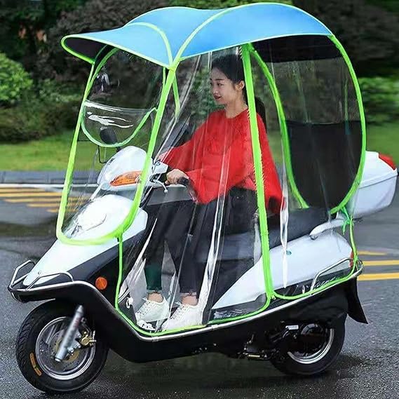 Waterproof Electric Motorcycle Umbrella Canopy - Universal Rain Cover with UV Protection for Scooters