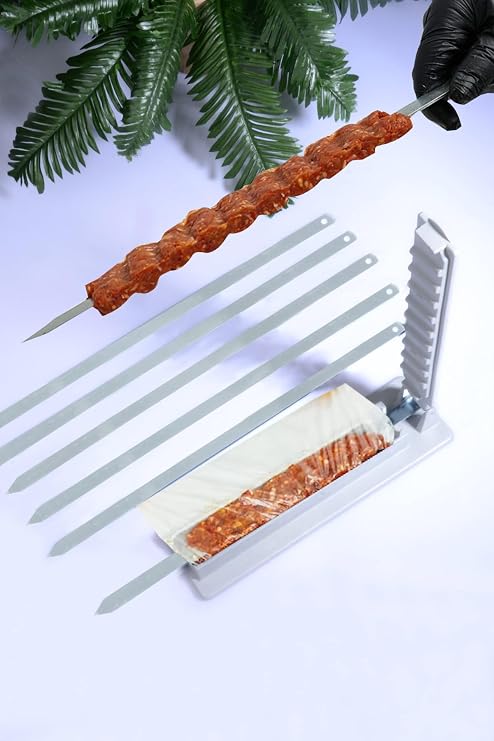 Rotanev 4 Adet Şiş HEDİYELİ Kebapmatik Adana Urfa Kebap Kalıbı Aparatı Pratik Hızlı Kebap Makinesi Kutusu