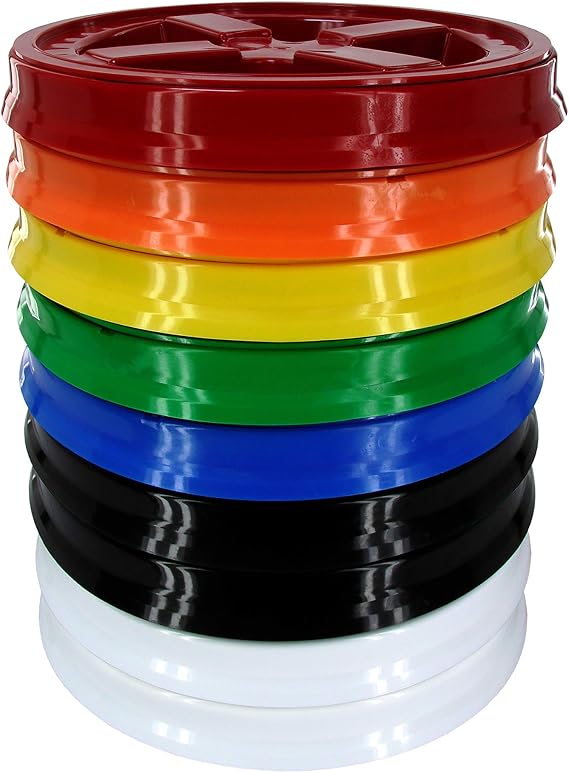 Gamma Seal Lid, Assorted Colors, 9 Pack - New! - Boxed! - 5 Gallon Bucket Lids (Fits 3.5, 5, 6, 7 Gal.) Storage Container Lid by Gamma