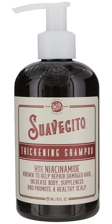 Suavecito Hair Thickening Shampoo With Niacinamide For Thinning Hair - Vitamin B3 Shampoo Repairs Damaged Hair, Improves Health And Fights Hair Loss