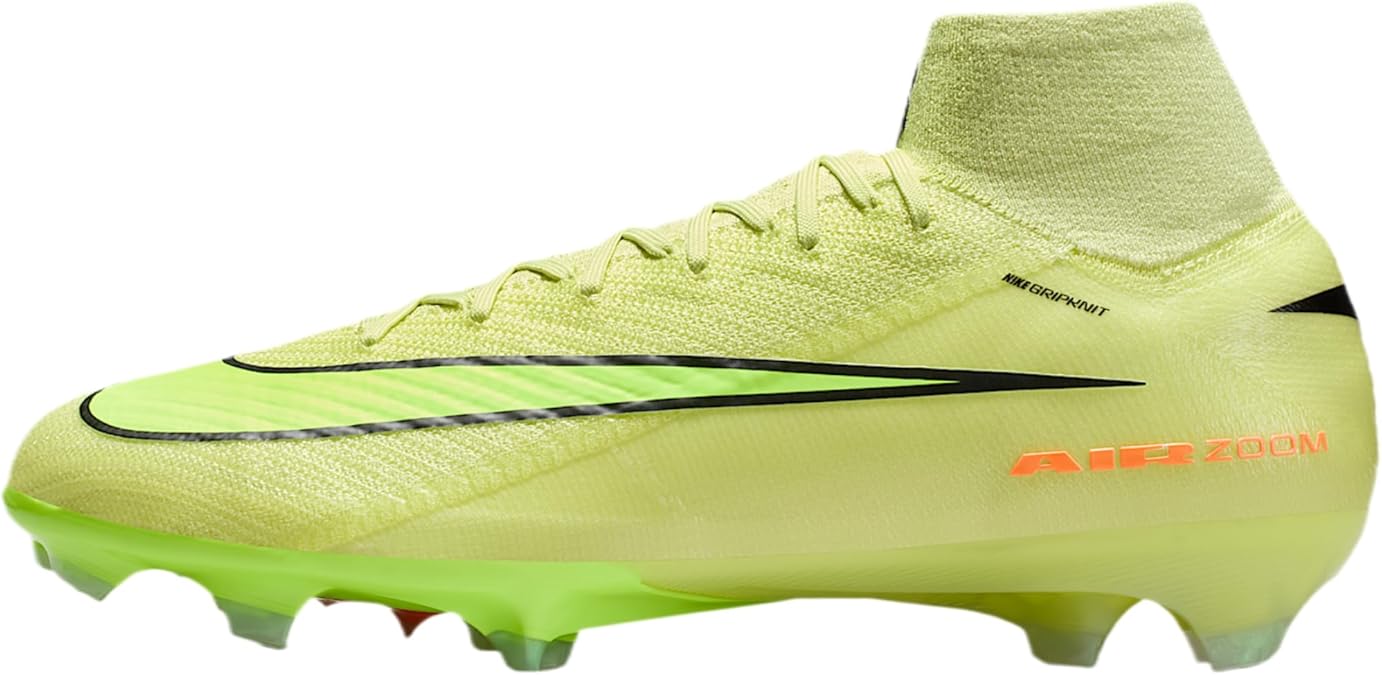 Nike Men's Mercurial Superfly 10 Elite Firm-Ground High-Top Football Boots, Limelight/Volt/Hyper Crimson, 40