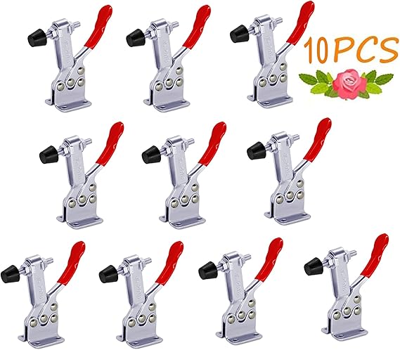 10 Pack Hold Down Toggle Clamps Woodworking,201B Clamps Hand Tool Toggle Clamp 220Lbs Holding Capacity,Antislip Quick Release Horizontal,Heavy Duty Toggle Clamp for Cam Over Clamp-SKYCY
