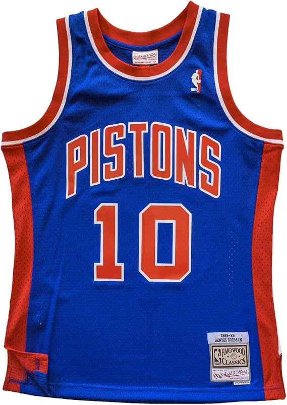 Mitchell and Ness Rodman Pistons #10 Swingman Jersey (18162-DPIROYA88DRD)