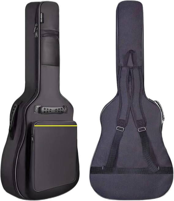 GIGKOUKI Acoustic Guitar Bag Gig Bag 0.35 In Thick Padding for 39 40 41 Inch Acoustic Guitar Classical Water Resistent Dual Adjustable Shoulder Strap Guitar Case Soft with Back Hanger Loop