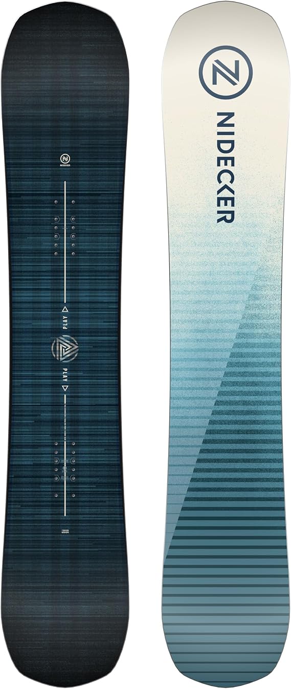 Nidecker Play All-Mountain Snowboard - Directional Twin, Versatile Shape, Soft Flex - Groomers, Cruising