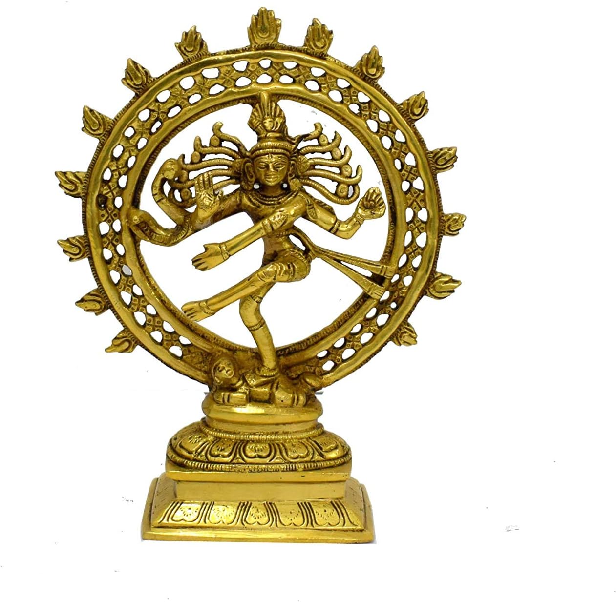 Aakrati 9 Inch Genuine Brass Natraj Brass Statue Sculpture For Home,Temple,Office & Living Room Or Gifting ?159500?1595.0 Golden