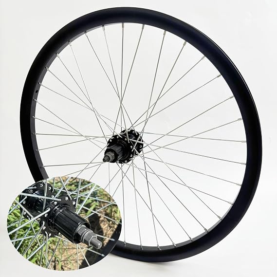 26" Bike Rear Wheel Rim Fit Cassette Flywheel 12G 36 Spokes, 26" Bike Rim | Double Layer Alum Alloy for MTB/Road Bicycle/Cruiser Bikes