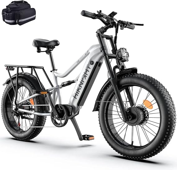 4000W Peak Dual Motor Electric Bike, 52V 20AH Removable Battery, Max 40MPH