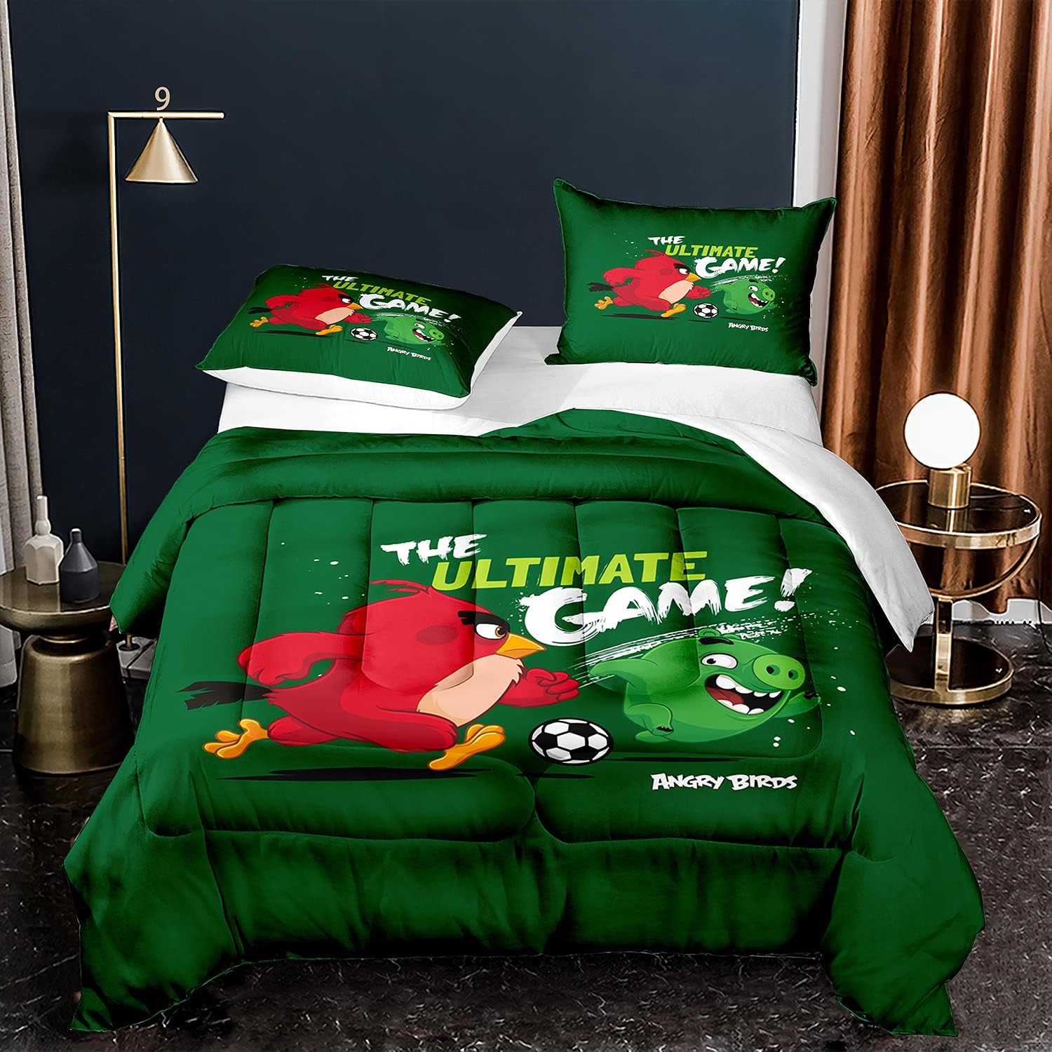 Wudli 3D Printing Angry Birds Duvet Set 2 Pieces Cute Cartoon Comforter Quilt Bedding Sets Twin Size ,1 Comfoter 1 Pillowcase