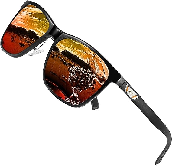DUCO Mens Sunglasses Polarized UV Protection Retro Rectangular Frame Sun Glasses for Driving Fishing 100% UV Blocking 3029H