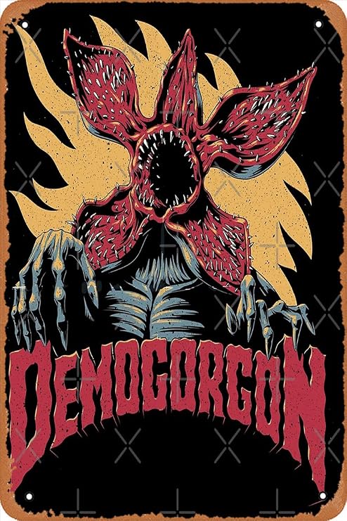 Yzixulet Demogorgon Poster Metal Tin Sign Vintage 8x12 Inch 8 x 12 Inch