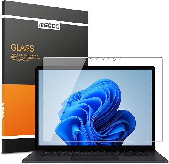 Megoo Screen Protector for Microsoft Surface Laptop 6/5/4/3/2/1 13.5 Inch, Tempered Glass, Easy Installation, Ultra Clear Screen