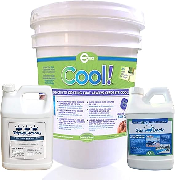 Encore Coatings Cool Pool Deck Coating - 200 sq. ft. Bundle Pack