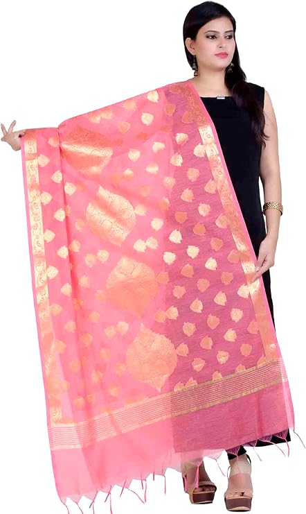 Chandrakala Banarasi Dupatta for Women,Shawl Scarf Wrap Chunni (D127-P)