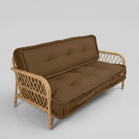 XPERMATE 2’li Yer Minderi 60x120x14 cm Palet Minderi, Bahçe Minderi, Oturma Minderi, Balkon Takımı Minderi (Kahverengi)