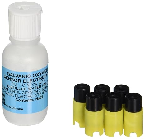 YSI 605913 Membrane Kit with 1.25 mil PE Yellow Cap and Electrolyte Solution (Pack of 6)