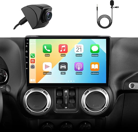 AWESAFE Car Radio Stereo Android 13 for Jeep Wrangler JK 2007-2018 Dodge Ram 1500 2500 2009 2010 2011 2012 Grand Cherokee with CarPlay Android Auto Backup Camera
