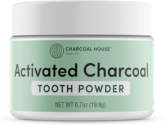 Charcoal House Coconut Shell Activated Charcoal Tooth Powder for Natural Teeth Whitening & Polish - Professional Strength Teeth Whitener for a Brighter Smile - Polisher & Stain Remover - Unflavored