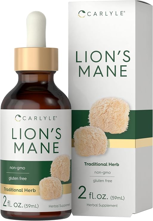 Carlyle Lions Mane Mushroom Supplement | Nootropic Liquid Drops | 2 fl oz