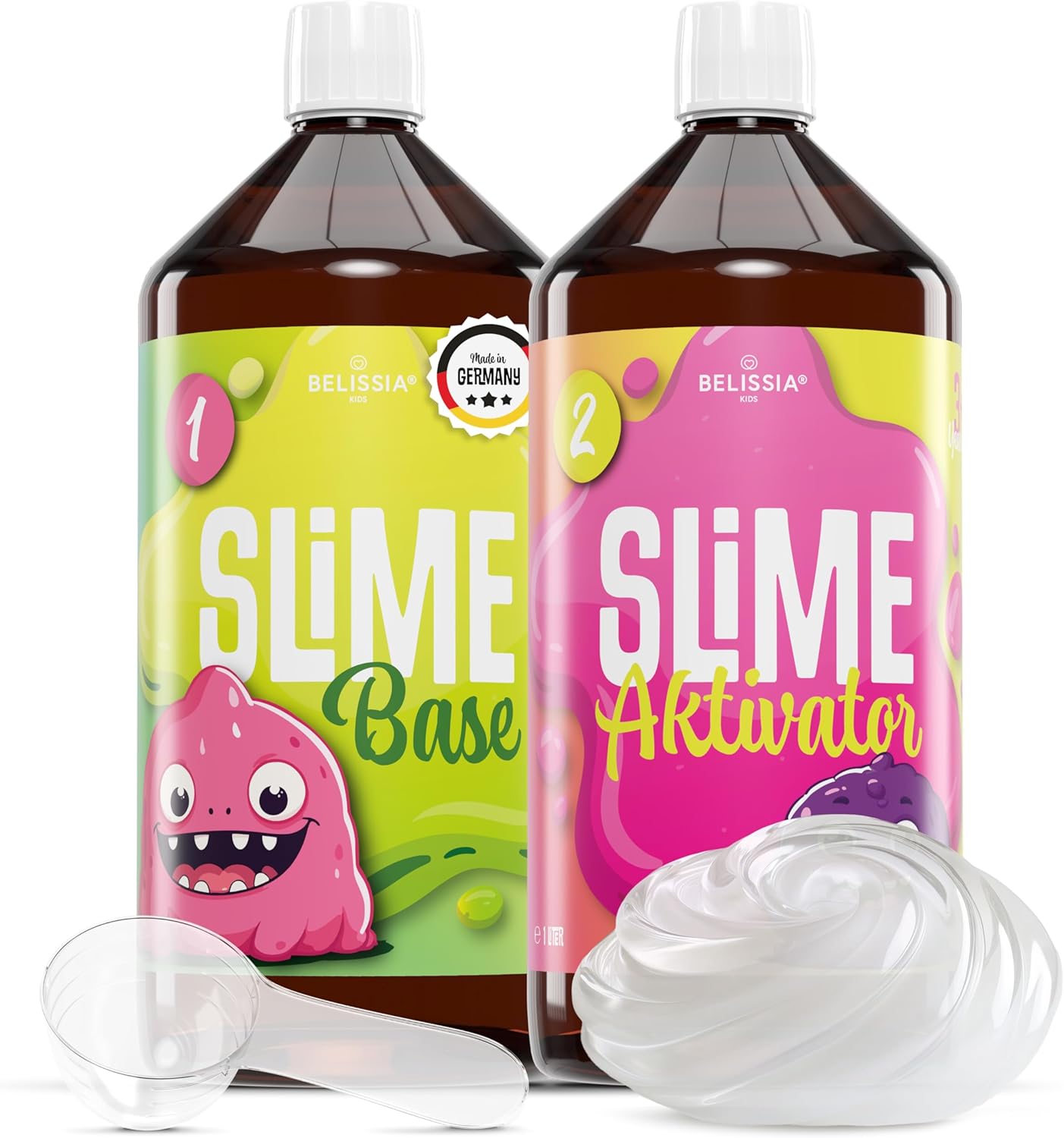 belissia xxl childrens play slime to make yourself. diy set for 2 kg finished slime. ideal gift idea for children from 3 years