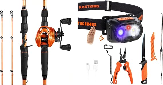 KastKing Lethal Blaze Twin-tip Casting Combo-6'4" Medium-Right Handed & Fishing Tool Set