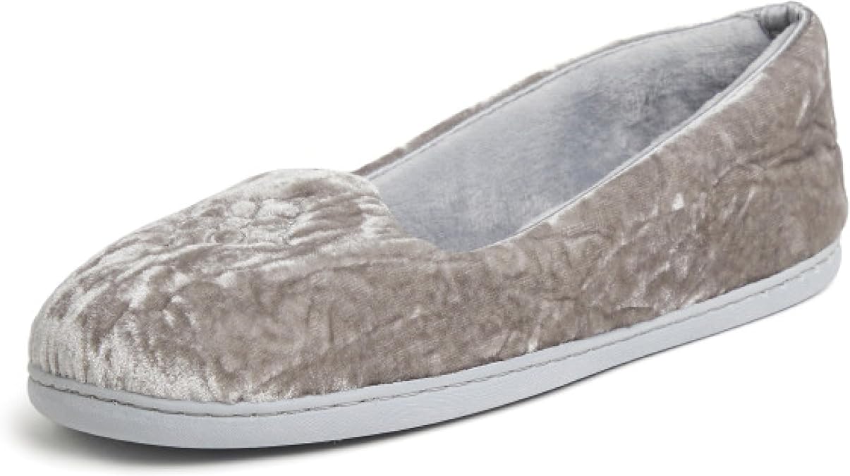 Dearfoams Women's Rebecca Soft Memory Foam Lightweight House Shoes Cozy Loafer with Warm Lining and Wide Widths Slipper